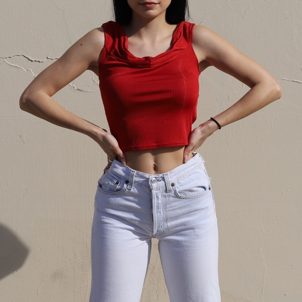 Ribbed Off-shoulder Tank